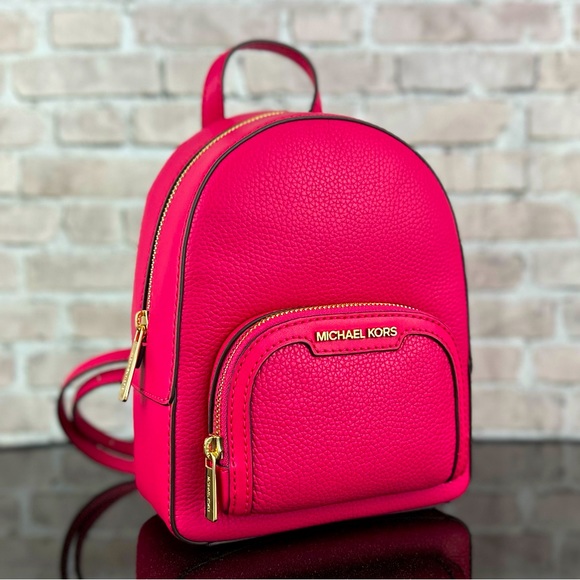 MICHAEL KORS JAYCEE LEATHER XS BACKPACK CONVERTIBLE SHOULDER BAG Electric Pink - Picture 2 of 9